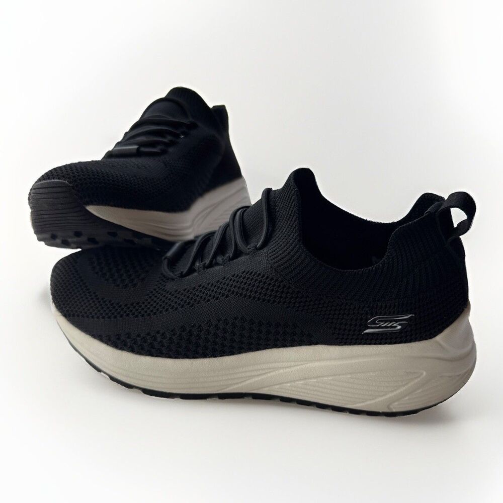 Skechers BOBS Sport Sparrow 2.0 Womens Size 8 Black Sneakers Slip On Shoes NWOB